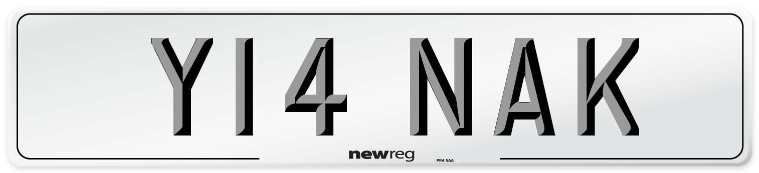 Y14 NAK Number Plate from New Reg
